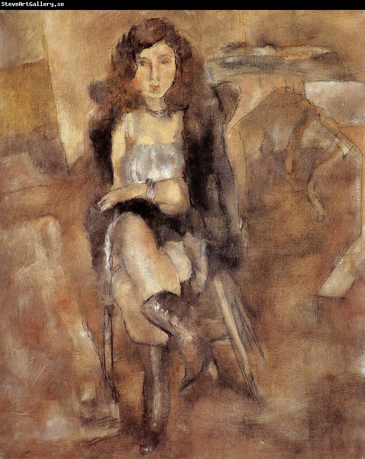 Jules Pascin Cloth put on the Female-s waist